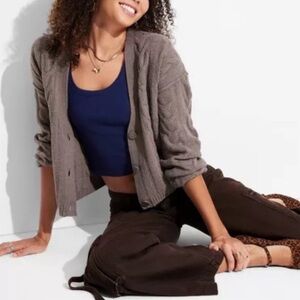 Wild Fable Brown Cable Knit Cardigan NWOT